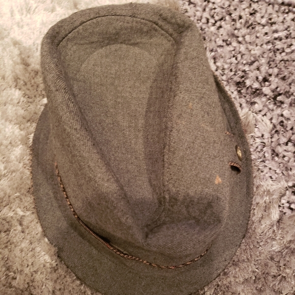 English Laundry Other - English Laundry Plaid Fedora Gray/Brown/Black Sued